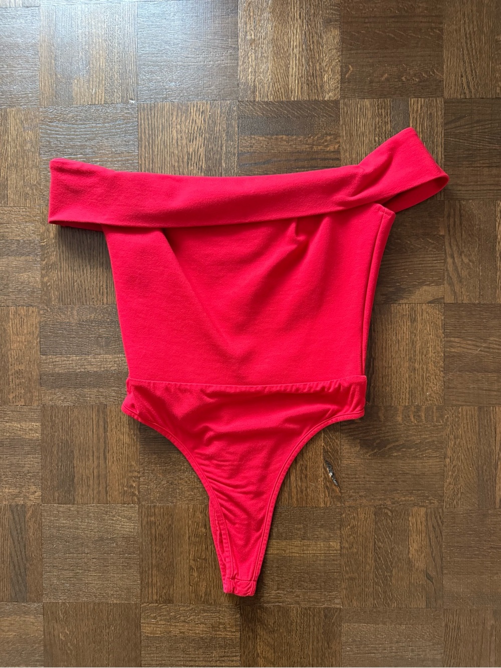 SUPERDOWN Red Off The Shoulder Bodysuit